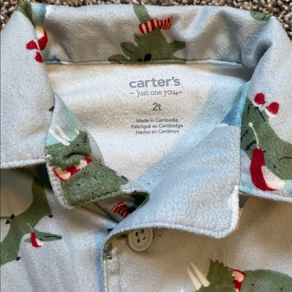 Fleece Dino Christmas Pajamas - Picture 4 of 7